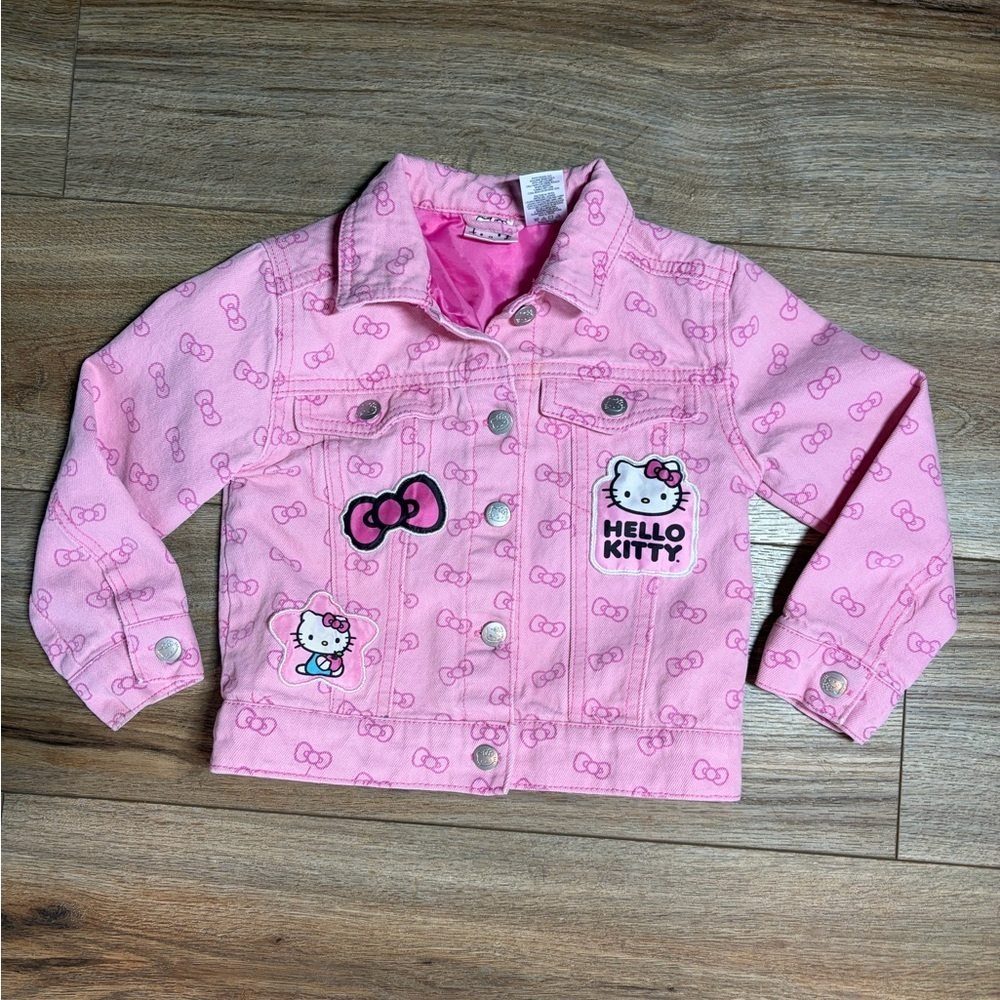 Kids pink Hello Kitty denim jacket